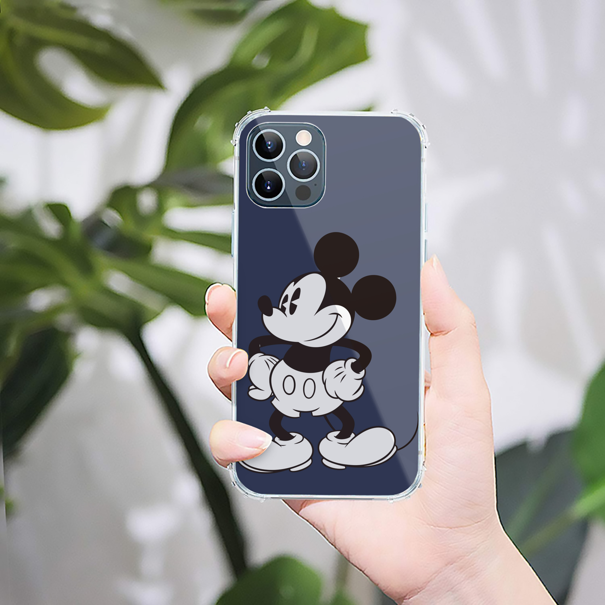 （画像用） ミッキーマウス Mickey Mouse 【iPhone 12シリーズ対応】透明スマホケース（クリアソフトケース）